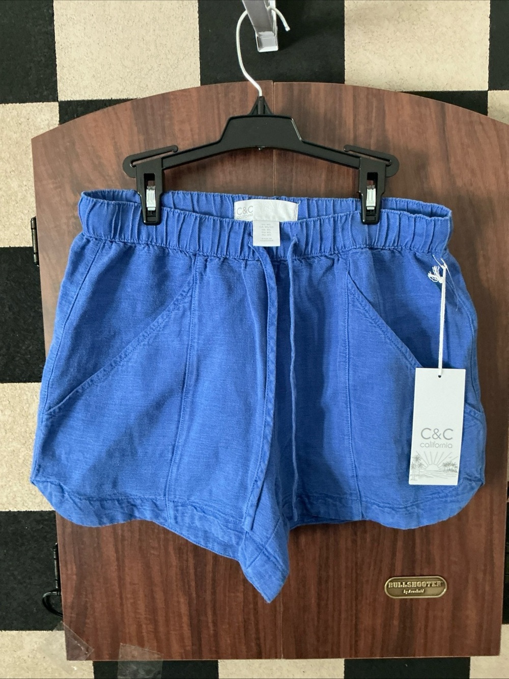 NWT C&C California Royal Blue Elastic Waist Drawstring Shorts XS